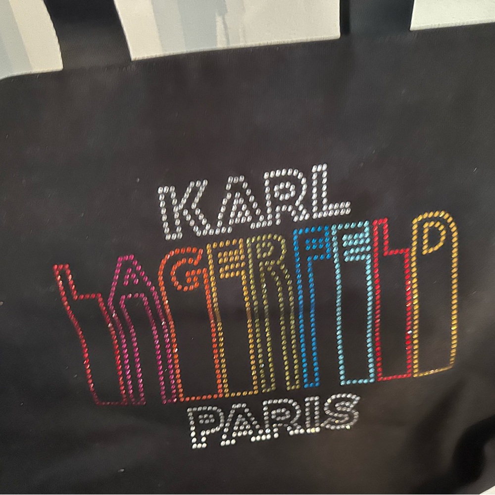 Karl Lagerfeld Multicolor Logo Black Tote